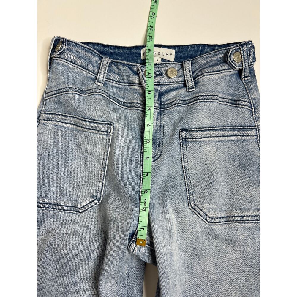 Blakeley Wide Leg Jeans Size 25 Light Wash High Rise Patch Pocket Stretch Denim - Picture 5 of 8